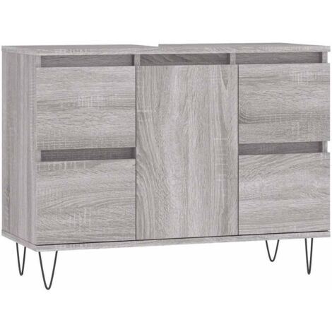 Meubles de Rangement,Armoire salle de bain sonoma gris 80x33x60 cm bois d'ingénierie CFW797920 (1/5)