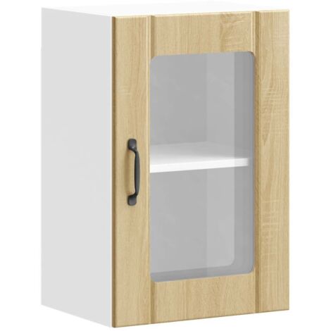 Meubles de Rangement,Armoire murale de cuisine et porte en verre Lucca chêne sonoma CFW407924 (1/5)