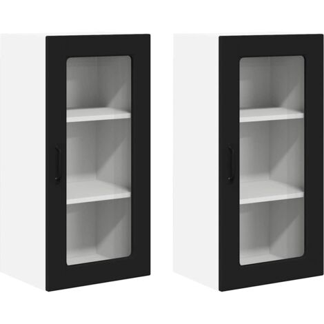 Meubles de Rangement,Armoire de cuisine 2 pcs Noir 40 x 31 x 80 cm Bois d'ingénierie CFW609238 (1/5)
