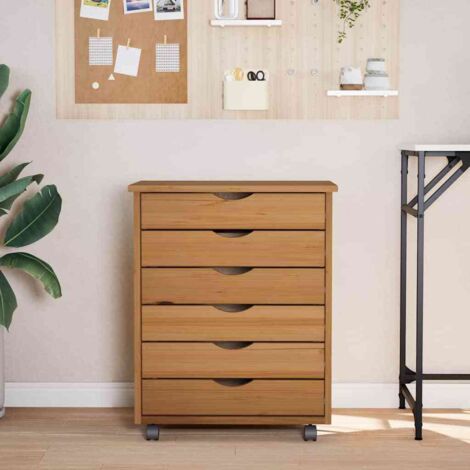 Maison Exclusive - Armoire roulante avec bureau MOSS noir bois de pin solide | Leroy Merlin