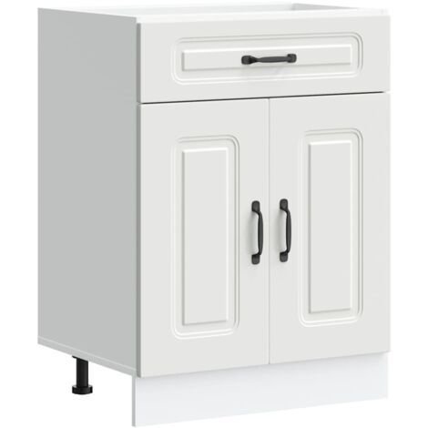 Meubles de Rangement，Armoire de cuisine Kalmar blanc bois d'ingénierie CFW514983