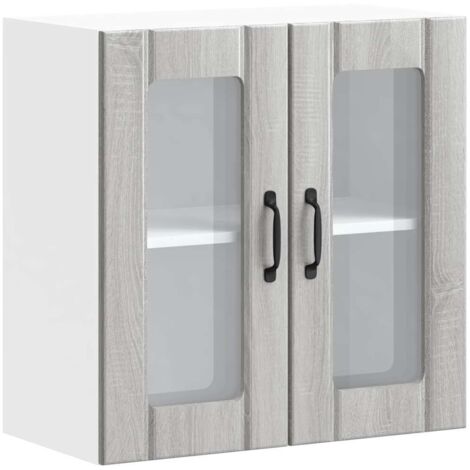Meubles de Rangement,Armoire murale de cuisine et porte en verre Lucca sonoma gris CFW100621 (1/5)