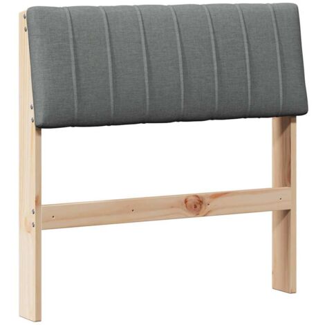 Tête de lit anti-froid mur capitonné en pin massif gris foncé 75 cm