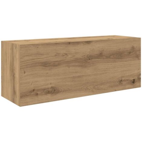 Meubles de Rangement，Armoire murale de bain chêne artisanal bois d'ingénierie CFW662479