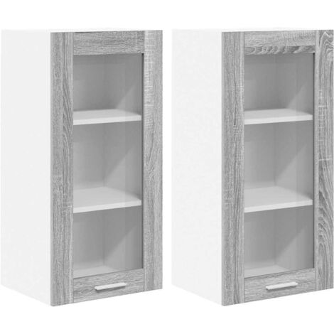 Meubles de Rangement,Armoire suspendue Riga 2 pcs Gris Sonoma 40 x 31 x 80 cm CFW285041 (1/5)