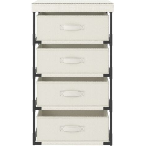 Meubles de Rangement,Étagère de rangement avec 4 paniers en tissu Acier Crème CFW560945 (1/5)
