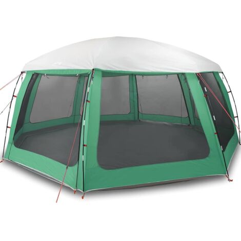 Tente piscine toit amovible parois maille vert d'eau 690x690 cm CFW520036