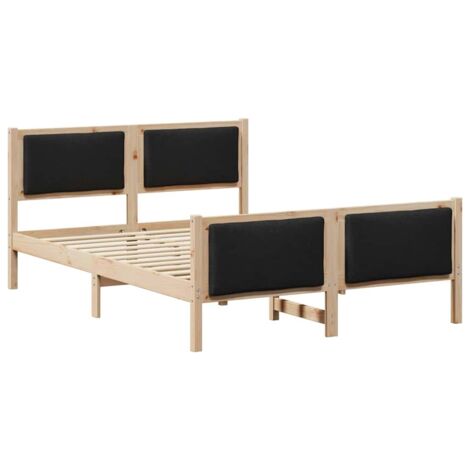 Lit double,Lit adulte,Cadre de lit avec tête de lit Noir 160 x 200 cm tissu CFW526527 (1/5)