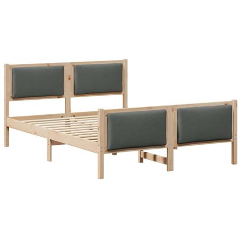 Lit double,Lit adulte,Cadre de lit avec tête de lit Gris foncé 160 x 200 cm tissu CFW507561 (1/5)