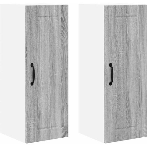 Meubles de Rangement,Armoire de cuisine 2 pcs Gris Sonoma 30 x 31 x 80 cm CFW999057 (1/5)