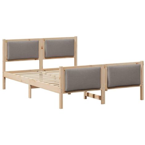 Lit double,Lit adulte,Cadre de lit avec tête de lit Taupe 160 x 200 cm tissu CFW323266 (1/5)