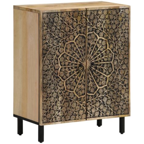 Buffet d'entrée étroit pour gain de place meuble de rangement en manguier