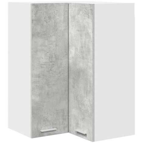 Meubles de Rangement,Armoire suspendue Riga Gris béton et Blanc 57 x 57 x 80 cm CFW221208 (1/5)