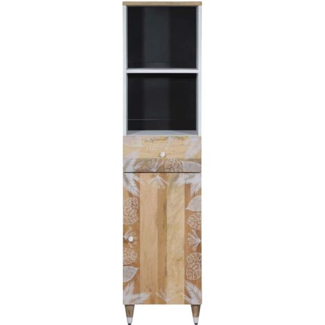 Meubles de Rangement，Armoire de salle de bain 38x33,5x160 cm bois massif de manguier CFW148690 (1/5)