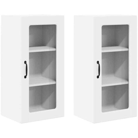 Meubles de Rangement,Armoire de cuisine 2 pcs Blanc brillant 40 x 31 x 80 cm CFW576369 (1/5)