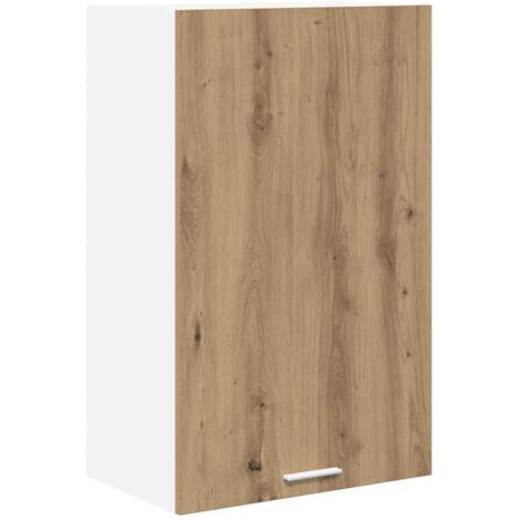Meubles de Rangement,Armoire suspendue Riga Chêne Artisan et Blanc 50 x 31 x 80 cm CFW330140 (1/5)