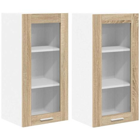 Meubles de Rangement,Armoire suspendue Riga 2 pcs Chêne Sonoma 40 x 31 x 80 cm CFW610027 (1/5)