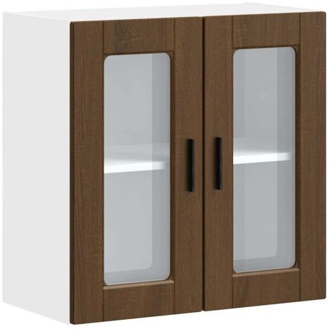 Meubles de Rangement,Armoire murale de cuisine et porte en verre Porto chêne marron CFW799093 (1/5)