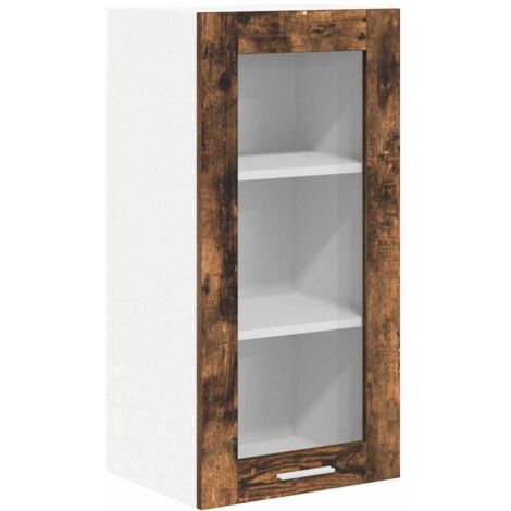 Meubles de Rangement,Armoire suspendue avec stockage Riga Chêne fumé 40 x 31 x 80 cm CFW325712 (1/5)