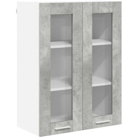 Meubles de Rangement,Armoire suspendue avec stockage Riga Gris béton 60 x 31 x 80 cm CFW695401 (1/5)