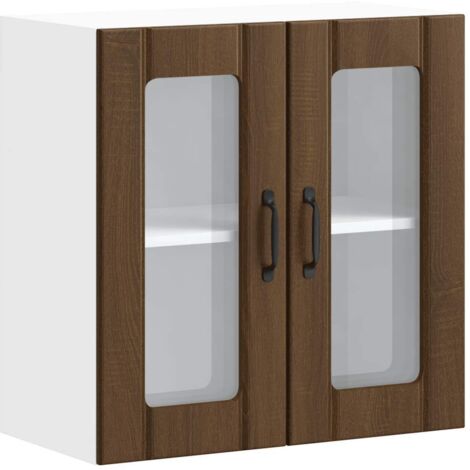 Meubles de Rangement,Armoire murale de cuisine et porte en verre Lucca chêne marron CFW396321 (1/5)