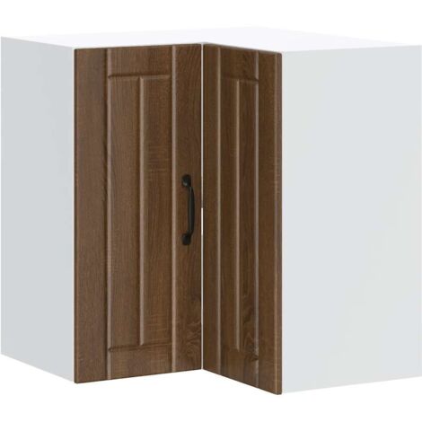 Meubles de Rangement，Armoire d'angle murale de cuisine Lucca chêne marron CFW343531 (1/5)