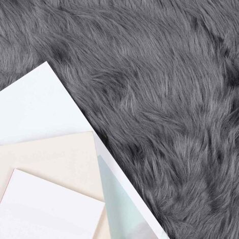 Tapis en Peau de Mouton Synthétique Anthracite 120 x 170 cm CFW48481 (1/5)