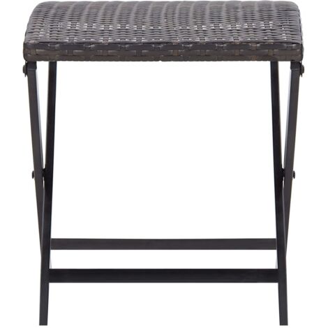 Tabouret,Repose-pied pliable Résine tressée Marron CFW12089 (1/5)