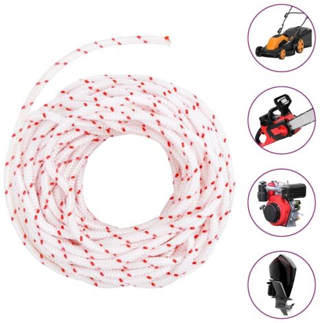 Cordon de démarrage à tirer blanc et rouge Ø4 mm 10 m nylon CFW20338 (1/5)