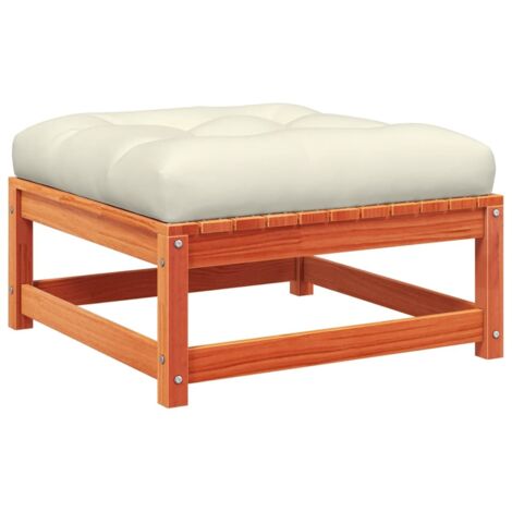 Repose-pied de jardin,Tabouret de jardin avec coussin bois massif de pin CFW34180 (1/5)