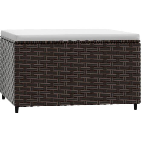 Repose-pied de jardin,Tabouret de jardin avec coussin marron résine tressée CFW53449 (1/5)