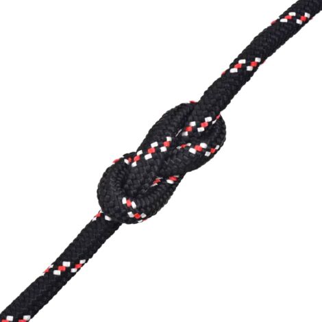 Corde Polypropylène 8mm 100m Noir - Corde Flottante Résistante Marine Et Extérieur
