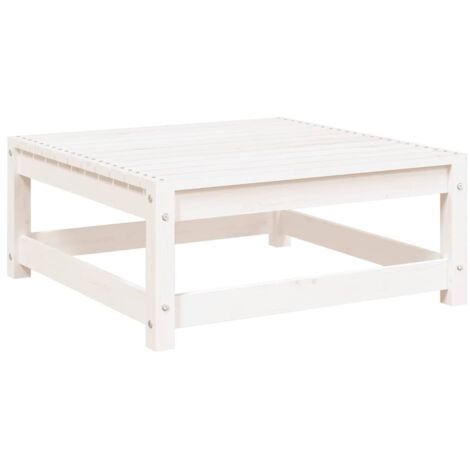 Repose-pied de jardin,Tabouret de jardin avec coussin Blanc Bois de pin massif CFW35777 (1/5)