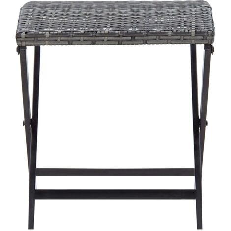 Tabouret,Repose-pied pliable résine tressée gris CFW60198 (1/5)