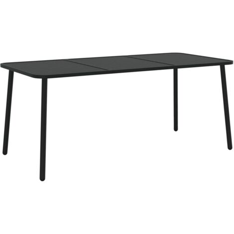 Table de jardin,Table d'extérieur anthracite 165x80x71 cm acier CFW37243 (1/5)