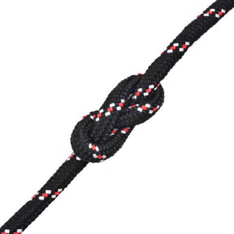 Corde Bateau Polypropylène 12 Mm X 50 M – Noire, Flottante Et Super Costaude Pour Amarrer Ou Gréer
