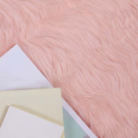 Tapis en Peau de Mouton Synthétique Rose 120 x 170 cm Polyester CFW27384 (1/5)