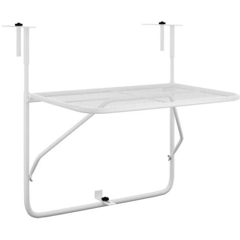 Table de jardin，Table de balcon Blanc 60x40 cm Acier CFW69987 (1/5)