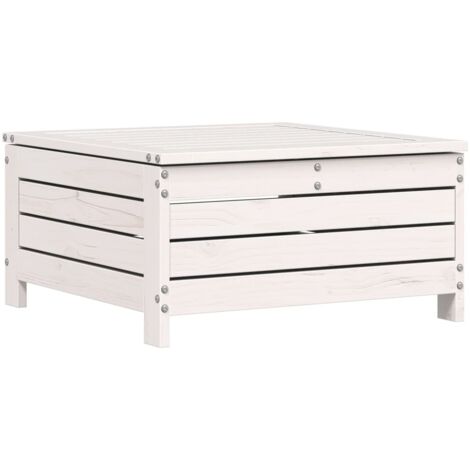 Repose-pied de jardin，Tabouret  de jardin blanc 62x63,5x32 cm bois de pin massif CFW75441 (1/5)
