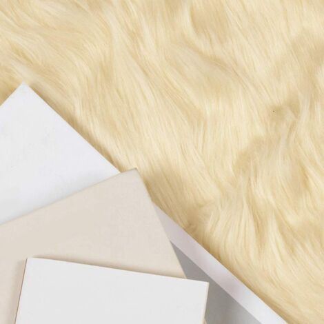 Tapis en Peau de Mouton Synthétique Crème 80 x 250 cm Polyester CFW54593 (1/5)