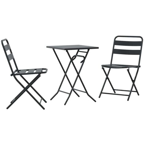 Ensemble bistrot 3 pcs,Salon de jardin Anthracite Acier CFW73478 (1/5)