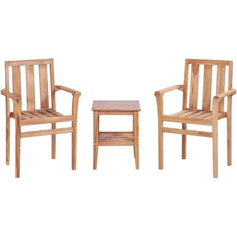 Ensemble de bistro de jardin 3 pcs,Salon de jardin teck solide CFW99465 (1/5)