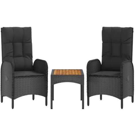 Mobilier de jardin compact pour terrasse bistrot resine tressee 3 pcs