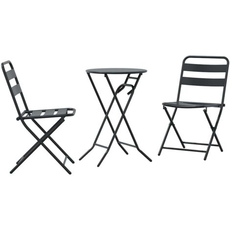 Ensemble bistrot 3 pcs,Salon de jardin Anthracite Acier CFW58398 (1/5)