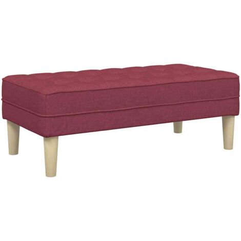 banc Rouge bordeaux 113 x 57 x 39 cm tissu CFW225309 (1/5)