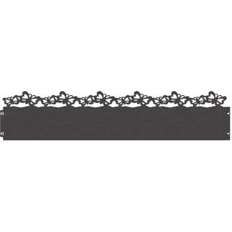 Bordures de pelouse 10 pcs Noir 103 x 0,05 x 22 cm Acier CFW625620 (1/5)