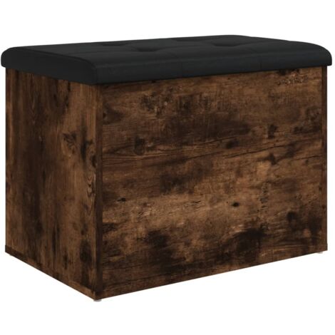 Banc de rangement chêne fumé 62x42x45 cm bois d'ingénierie CFW637438 (1/5)