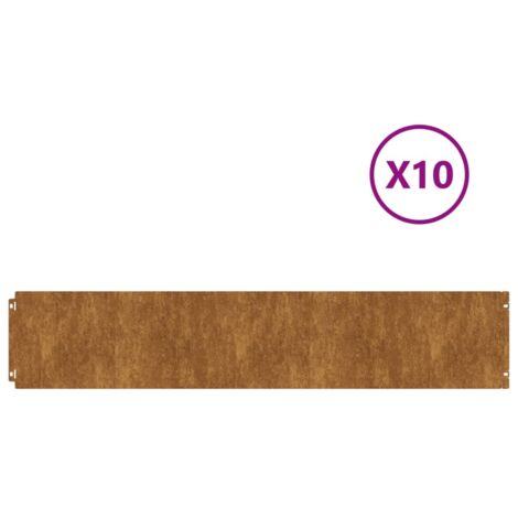 Bordures de pelouse 10 pcs 20x103 cm acier corten flexible CFW825325 (1/5)