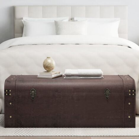 Cofe Brakel, Cofe Polyvalent, Cofe De Rangement, Boîte De Rangement, 100% Made In Italy 96x53h57 Cm Beige Et Marron