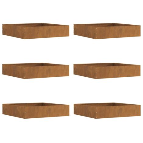Bordure de Pelouse 6 pcs Rouillé 60 x 60 x 13 cm CFW194822 (1/5)